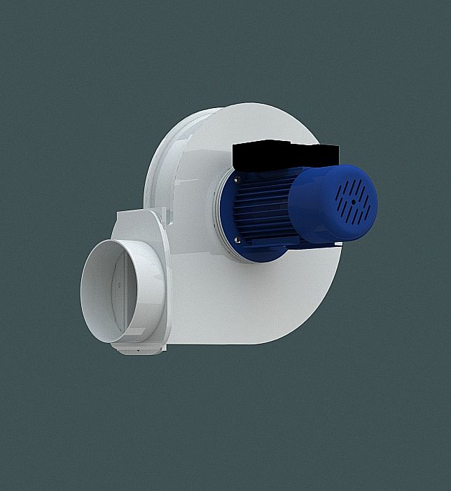 Автономный кислотостойкий вентилятор 1200 куб. м. в час (с рамой для крепежа на стену)